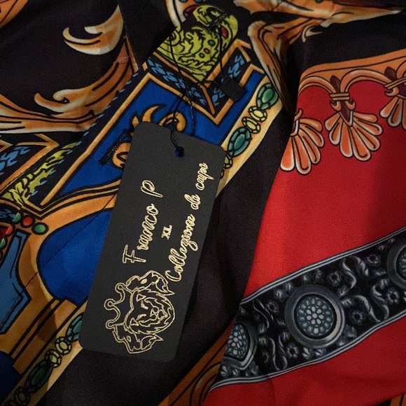 Franco P Collezione di capi Versace style vintage silky button down size xl new - Picture 5 of 5